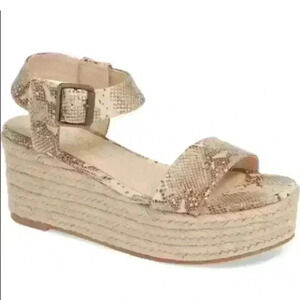 Matisse Women's Coconuts Sunchaser Espadrille Sandal Size 9 Snakeskin Platform